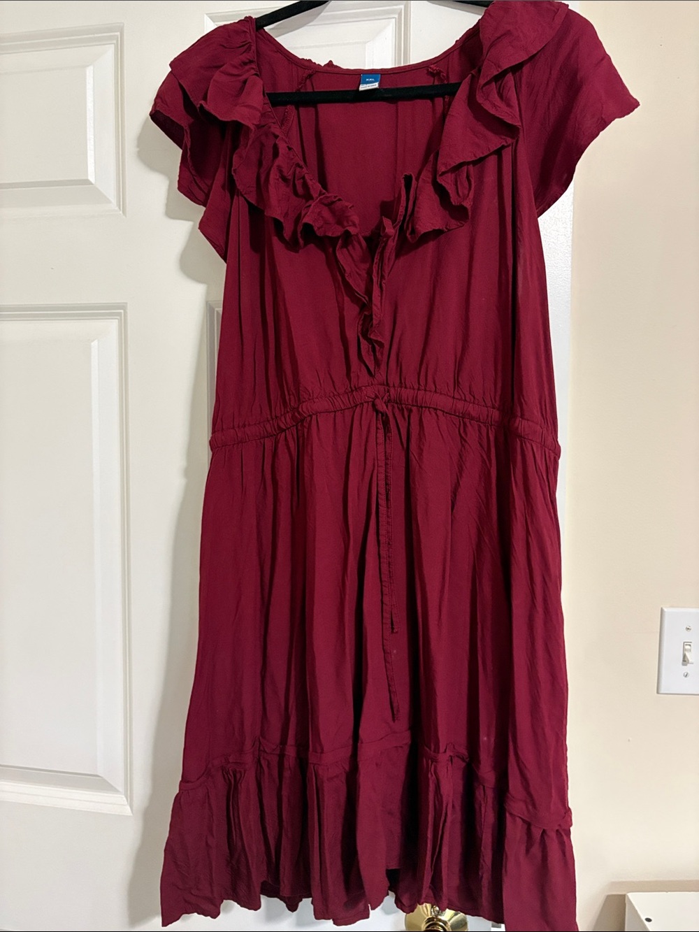 Old Navy Women’s Ruffle Neck Burgundy Dress